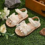 Kids' Sandals Beige Bow Style 1