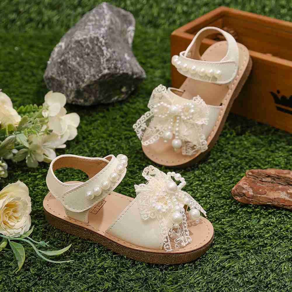 Kids' Sandals Beige Bow Style 1