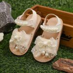 Kids' Sandals Beige Bow Style 1