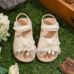 Kids' Sandals Beige Bow Style 1