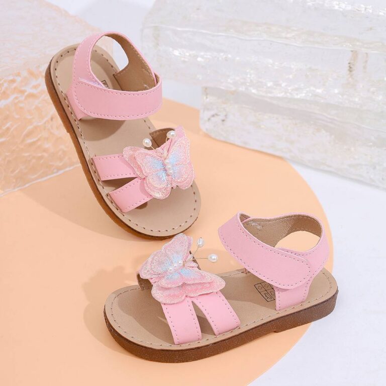 Kids' Sandals Pink Butterfly Style